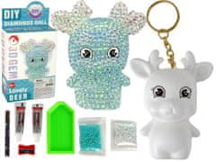 shumee DIY súprava Diamond Reindeer DIY Crystals Keychain 3D Blue