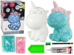Lean-toys DIY Unicorn Set Diamanty Kryštály Modrá
