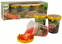 Lean-toys DIY Glitter Slime Dinosaurs Soft 3 farby