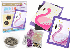 Lean-toys Kreatívna súprava DIY Flitre Kolíky Rám Flamingo