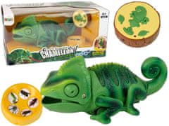 Lean-toys Zelený chameleón na diaľkové ovládanie 28 cm