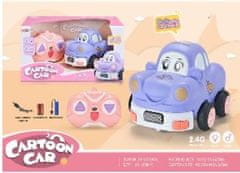 Lean-toys Fialové gumové auto R/C Pink Pilot 2,4 G
