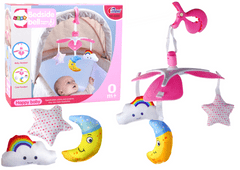 Lean-toys Kolotoč do detskej postieľky Sky Clip Pink