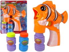 Lean-toys Oranžová ryba Bubble Machine