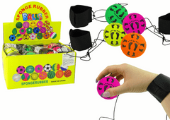 Lean-toys PU loptička na gumičke 6 cm 4 farby Nohy