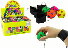 Lean-toys PU loptička na gumičke 6 cm 4 farby srdca