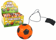 Lean-toys Futbalová PU pogumovaná lopta Jojo 6 cm oranžová