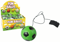 Lean-toys PU futbalový lopta na Jojo guma na skákanie 6 cm zelená