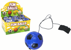 Lean-toys PU futbal na Jojo Guma na skákanie 6 cm modrá