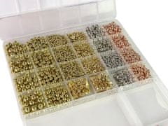 Lean-toys Sada korálok na výrobu šperkov Zlato Striebro