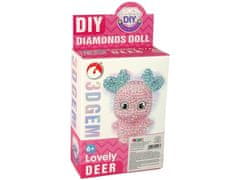 Lean-toys DIY Diamond Reindeer Creative Kit 3D kryštály ružový prívesok na kľúče