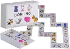 Lean-toys Drevené domino so zvieratkami Hra pre deti