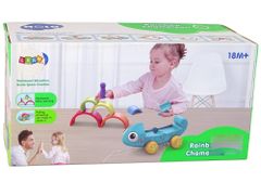 Lean-toys Vzdelávacie puzzle Chameleón na kolieskach