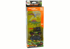 Lean-toys Sada autíčok Dinosaurs s raketovým prívesom