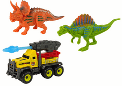 Lean-toys Sada figúrok dinosaurov s raketou žltá