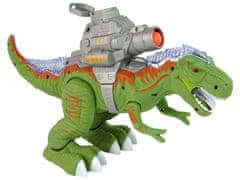 Lean-toys Dinosaurus s katapultom Strieľa zelenou farbou