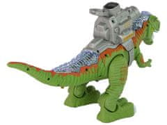 Lean-toys Dinosaurus s katapultom Strieľa zelenou farbou