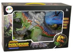 Lean-toys Dinosaurus s katapultom Strieľa zelenou farbou