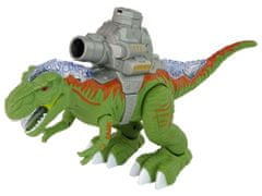 Lean-toys Dinosaurus s katapultom Strieľa zelenou farbou