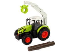 Lean-toys Traktor na diaľkové ovládanie 1:24 R/C Zelený drapák na drevo