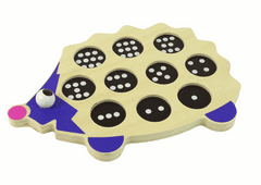 Mamido Drevený vzdelávací ježko s 10 farebnými kolíkmi