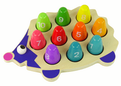Mamido Drevený vzdelávací ježko s 10 farebnými kolíkmi