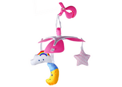 Lean-toys Kolotoč do detskej postieľky Sky Clip Pink