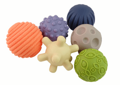 Lean-toys Sada senzorických loptičiek 6 ks farebných
