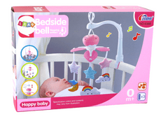 Lean-toys Detská postieľka Carousel Baby Sound Sky Pink