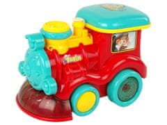 Lean-toys Lokomotíva s mydlovými bublinami poháňa svetelné zvuky červená