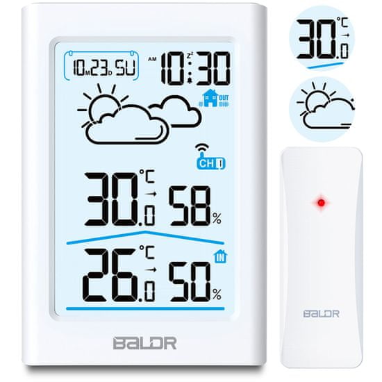 Baldr Meteorologická stanica s displejom BD-911 biela