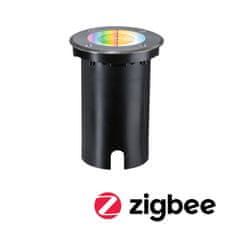 Paulmann PAULMANN LED zemné svietidlo Smart Home Zigbee 3.0 Floor IP67 kruhové 110mm RGBW plus 4,9 W 230V kov kartáčovaný hliník 94845