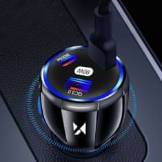 MG WCCCA autonabíjačka 2x USB-C / USB 90W PD QC, čierna