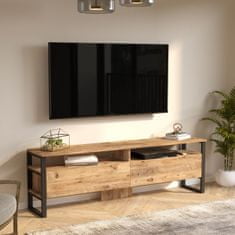VerDesign TV stolík MILI 19, farba borovica + čierny kov