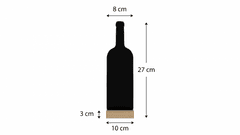 Allboards Černá křídová oboustranná tabule na stůl - VÍNO sada 4 ks se stojany,KPL-WINE4