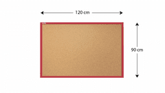 Allboards ,Korková nástěnka v barevném dřevěném rámu 120x90 cm - Červená,TK129R
