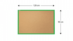 Allboards ,Korková nástěnka v barevném dřevěném rámu 120x90 cm – Zelená,TK129G