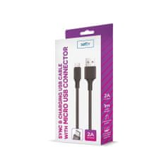 setty. USB - microUSB kábel 1,0 m 2A, čierna (GSM109584)