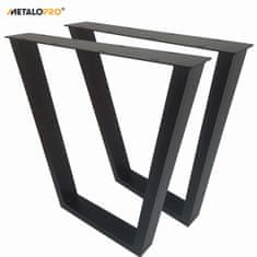 MetaloPro 2x Stolové nohy kovové, stabilné stolové podnože, stolové nohy čierne, stolové podnože do jedálne, Kovové nohy, Výška 72 cm