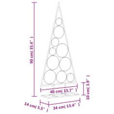 Vidaxl Kovový vianočný dekoratívny stromček čierny 90 cm