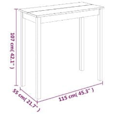 Petromila vidaXL Barový stôl, MDF, čierny 115x55x107 cm 