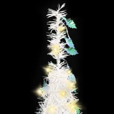 Vidaxl Umelý vianočný stromček vyskakovací 200 LED biely 210 cm
