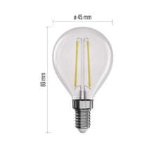 EMOS LED žiarovka Filament Mini Globe / E14 / 1,8 W (25 W) / 250 lm / neutrálna biela