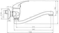 NOVASERVIS Drezová umývadlová batéria 150 mm titania iris chróm (92070,0)