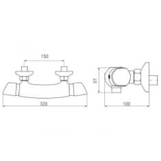 NOVASERVIS Sprchová termostatická batéria 150 mm metalia 57 chróm (57961/1,0)