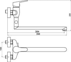 NOVASERVIS Paneláková batéria bez sprchy 100 mm chróm titania iris new (94473/1,0)