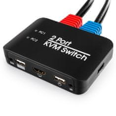 USB + HDMI 2/1 Spacetronik KVM prepínač SPH-KVM21