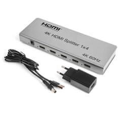 Rozdeľovač HDMI 1x4 SPH-RS104_V46 4K 60 Hz CEC