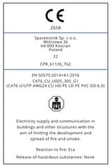 krútená dvojlinka CAT6 U/UTP AWG24 CU PVC OD 6,0 Eca 305m