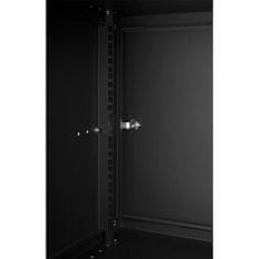 RACK 19'' 9U 600x450mm BLACK Oceľové dvere